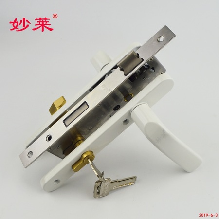 新妙莱牌单点断桥门锁【不锈钢锁体90铜锁芯】